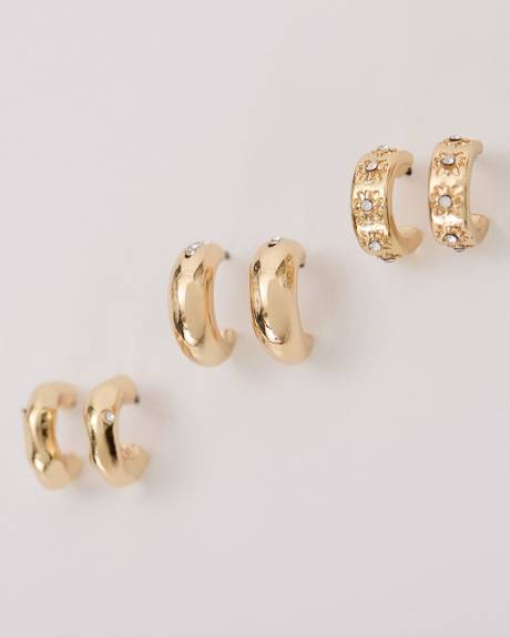 Small Golden Hoops - 3 Pairs