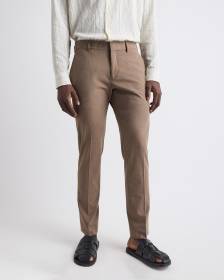 Pantalon de Complet Taupe Rosé à Coupe Étroite