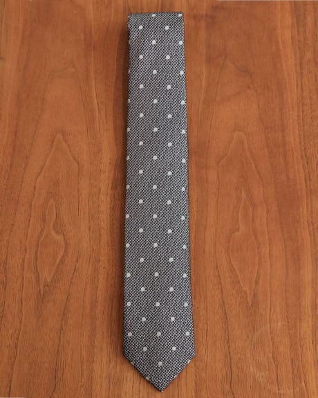 Cravate Régulière Texturée à Pois