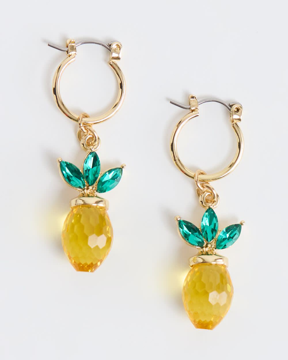 Hoops with Pineapple Pendants