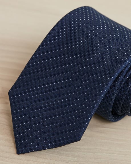 Cravate Régulière Bleue à Motif Géométrique à Pois