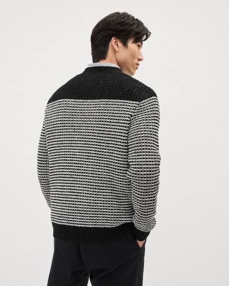 Striped Long-Sleeve Crew-Neck Sweater