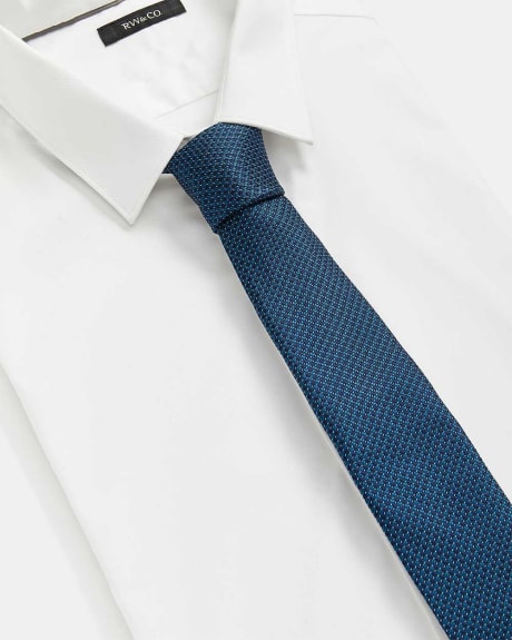 Cravate Régulière Marine à Pois Blancs