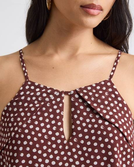 Sleeveless Crew-Neck Chiffon Blouse