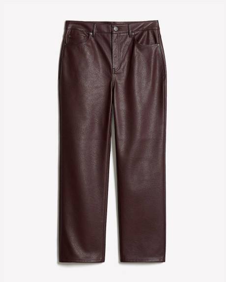High-Rise Straight-Leg Faux-Leather Pant