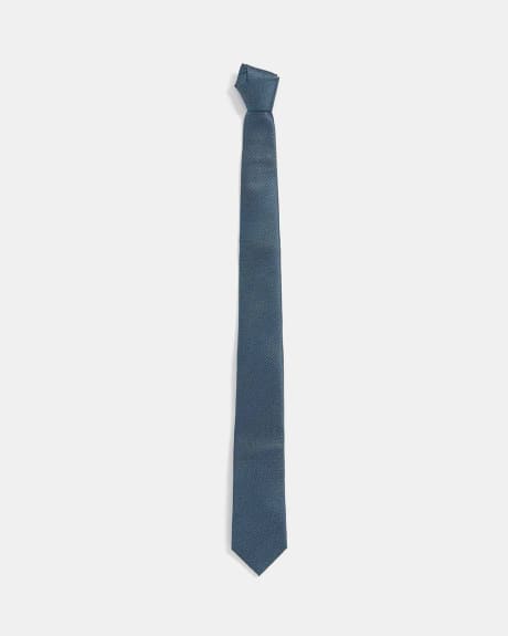 Cravate Régulière Bleu à Rayure Blanche