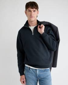 Long-Sleeve Half-Zip Mock-Neck Sweater