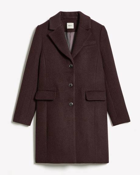 Classic Wool-Blend Three-Button Coat