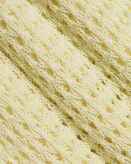 Pull Henley Crocheté à Manches aux Coudes