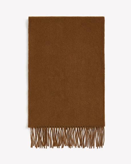 Solid Wool Scarf with Fringes