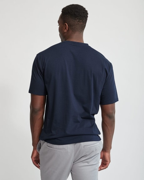 Navy Short-Sleeve T-Shirt with Print