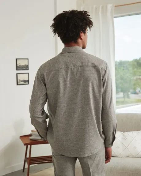 40-Hour Grey Checkered Overshirt Shacket