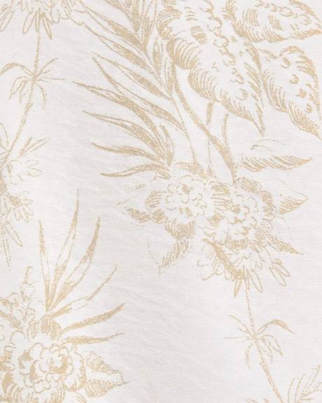 Blouse à Col V et Manches Courtes Bouffantes