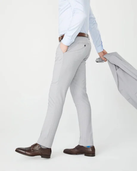 Pantalon de complet Essentiel Coupe étroite extensible gris pâle chiné - 30''
