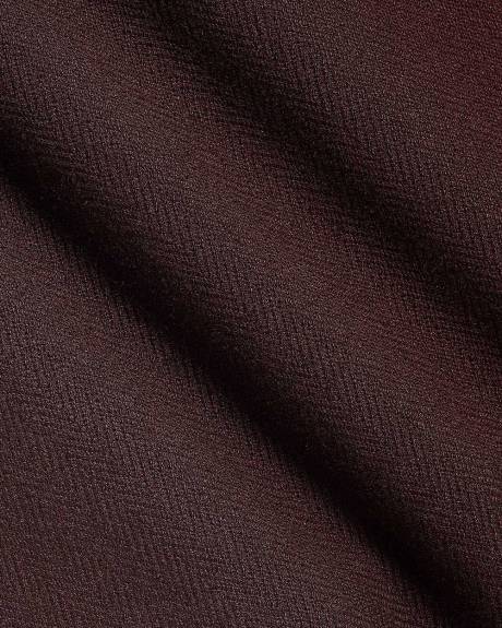 Short-Sleeve Herringbone Shirt with Camp Collar