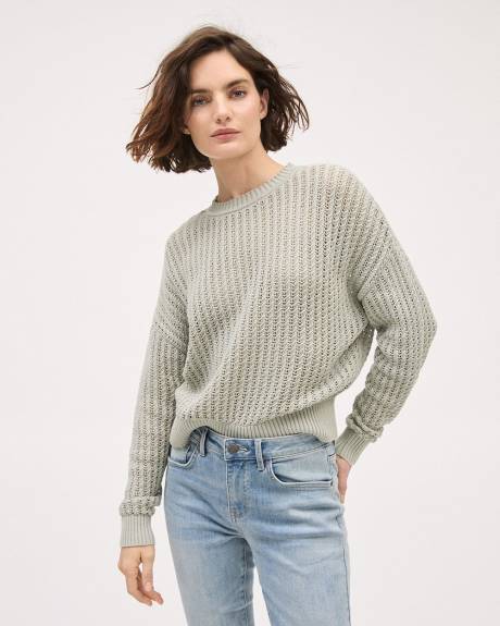 Pull Textur&eacute; &agrave; Manches Longues et Col Rond