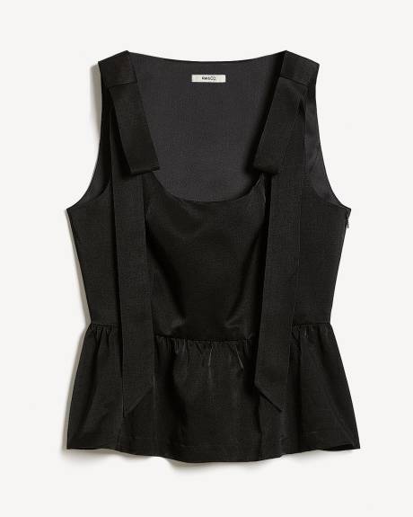 Blouse Péplum Sans Manches à Col en U