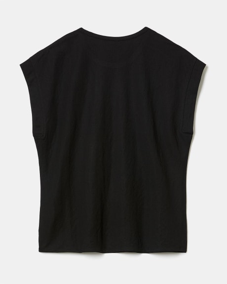 Pique Extended Shoulder T-Shirt with Buttons