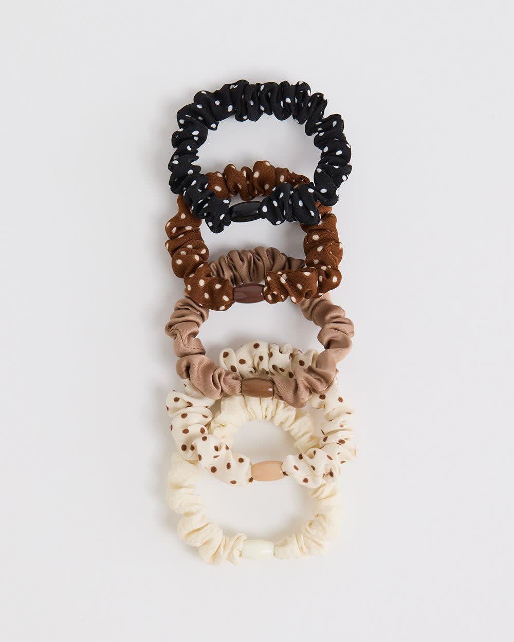 Small Polka-Dot Scrunchies - Set of 5