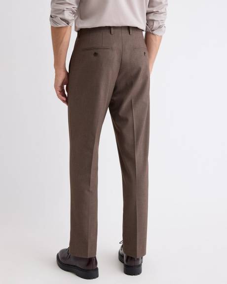 Pleated Tapered-Leg Taupe Suit Pant