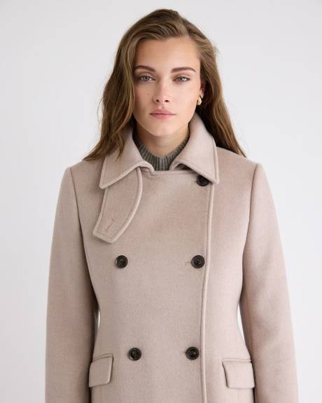 Wool-Cashmere Blend Double-Breasted Coat