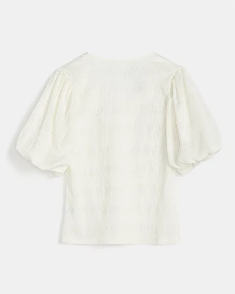 Textured Puffy Sleeve Top