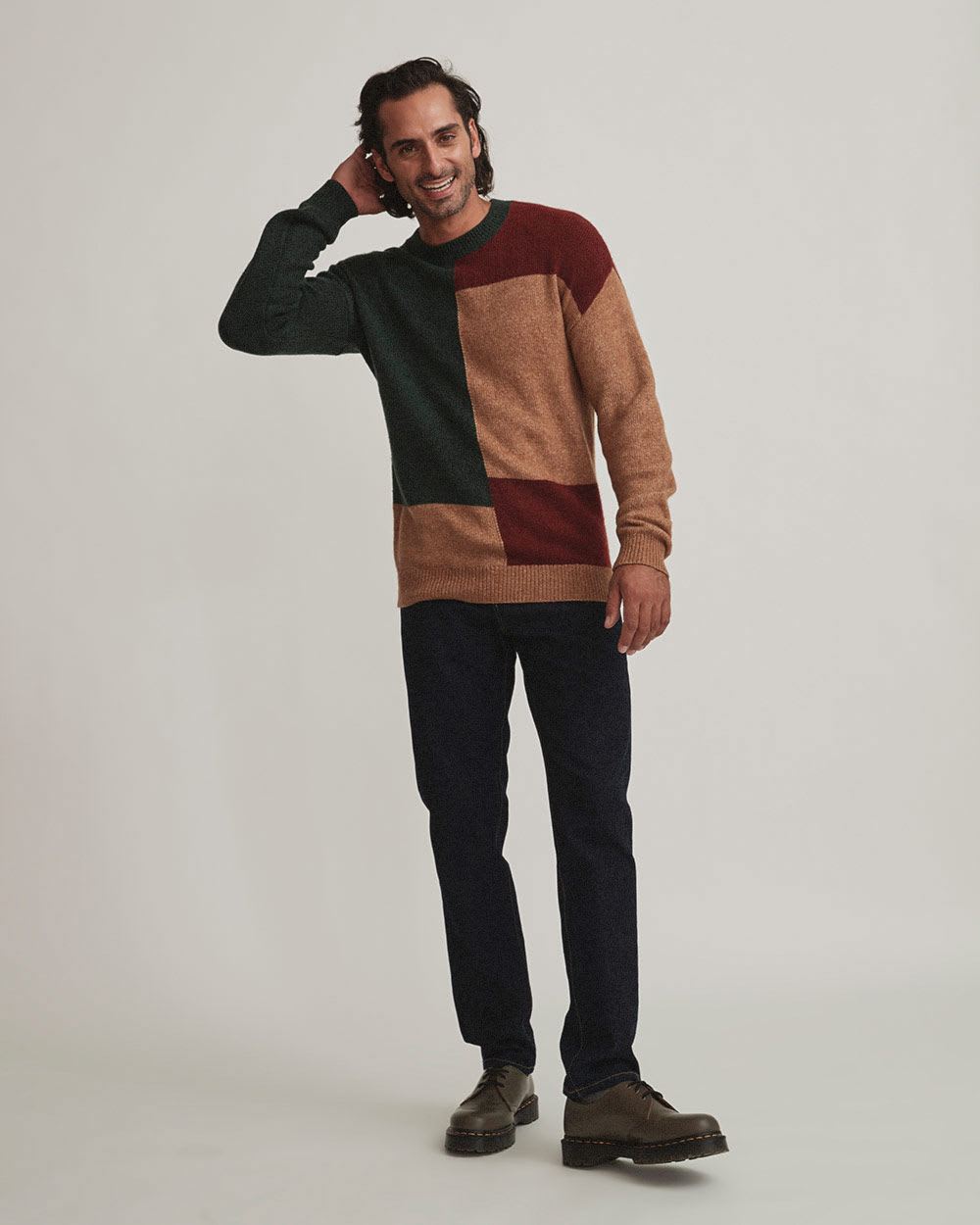 Autumnal Colourblock Crew-Neck Sweater
