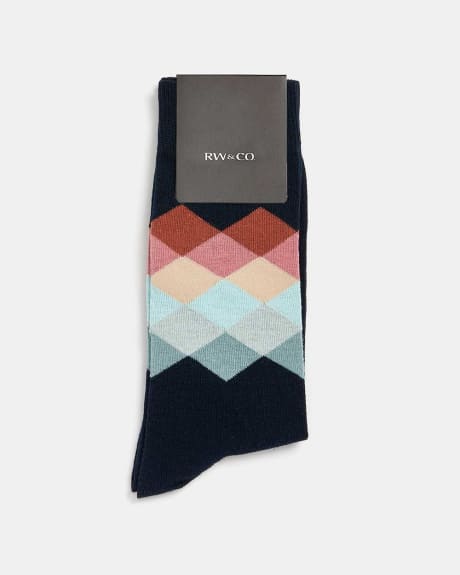 Multicoloured Argyle Socks
