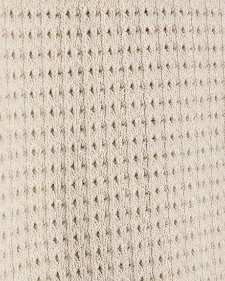 Short Sweater Vest with Pointelle Stitches