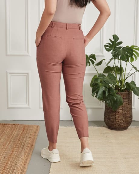 Pantalon Taille Haute à Jambe Fuselée en Tissu Birdseye - 28"