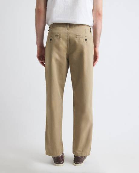 Straight-Leg Pleated Chino Pant