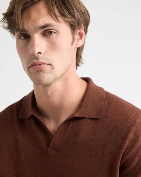 Long-Sleeve Sweater with Johnny Collar