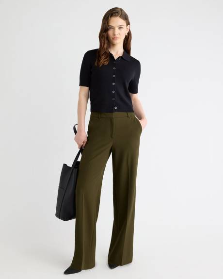 Mid-Rise Wide-Leg Heavy Twill Pant