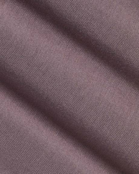 Haut à Manches Très Courtes et Col Rond avec Détails Brodés