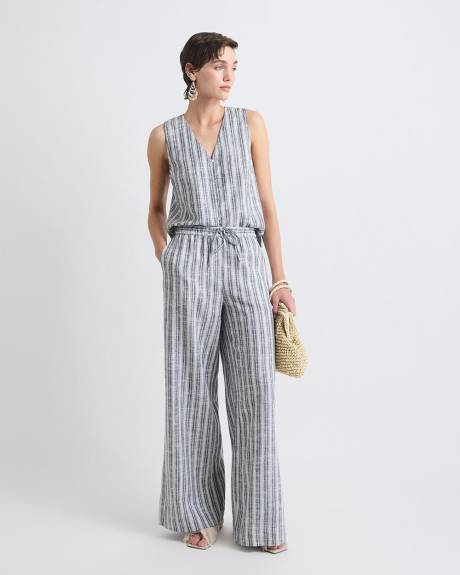 Linen High-Rise Wide-Leg Pant