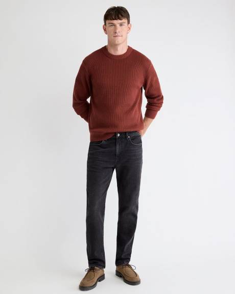 Pull à Manches Longues et Col Rond avec Cachemire