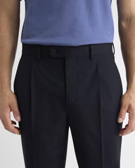 Wool-Blend Tapered-Leg Pleated Dress Pant