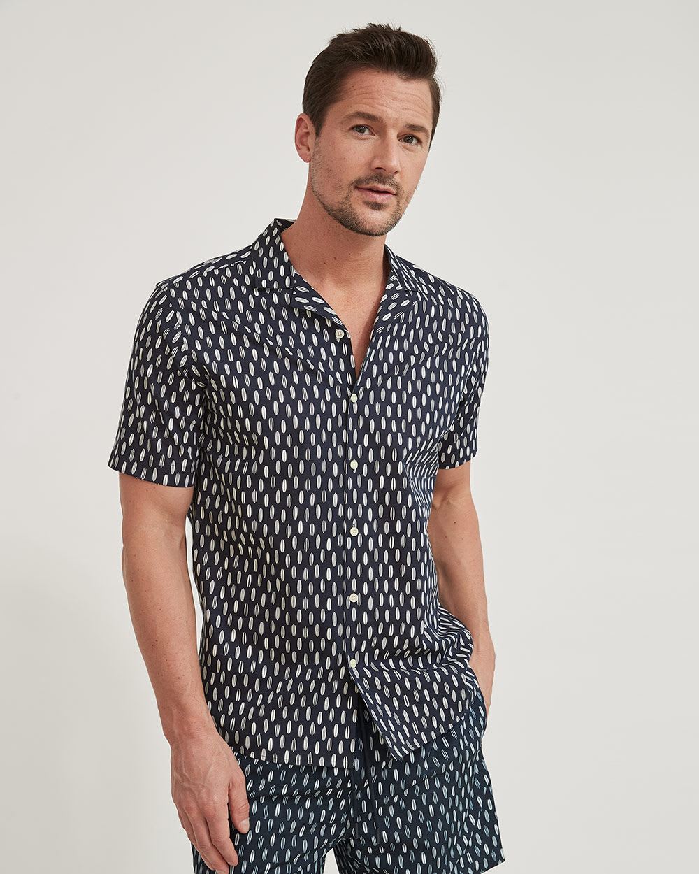 Printed Relaxed Fit Short-Sleeve Casual Shirt