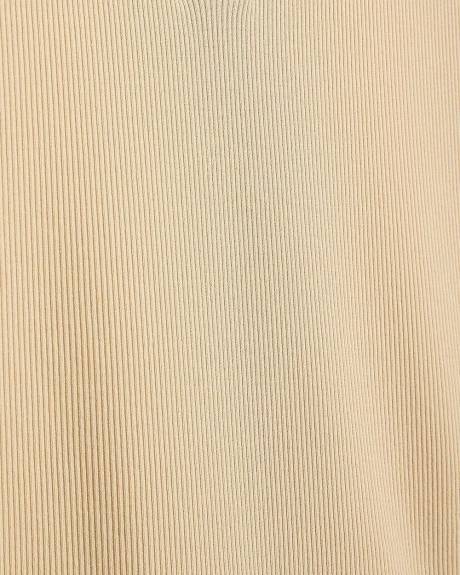 Short-Sleeve Ribbed Henley Top