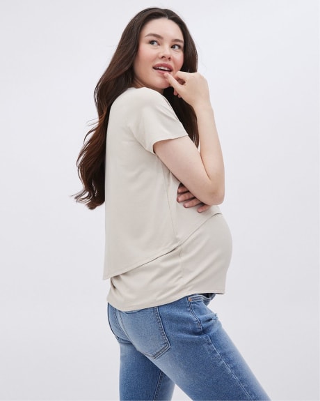 Short-Sleeve Nursing Tee - Thyme Maternity