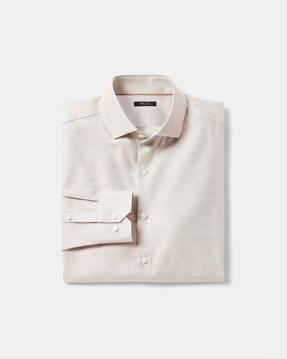 Tailored-Fit Two-Tone Dobby Easy-Care Dress Shirt