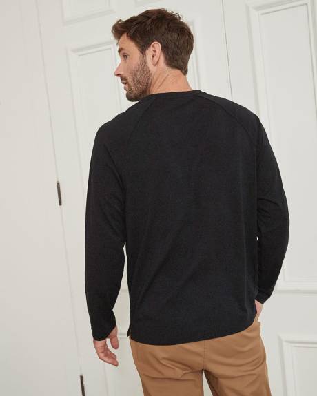 Supima (R) Cotton Crew-Neck T-Shirt with Long Raglan Sleeves