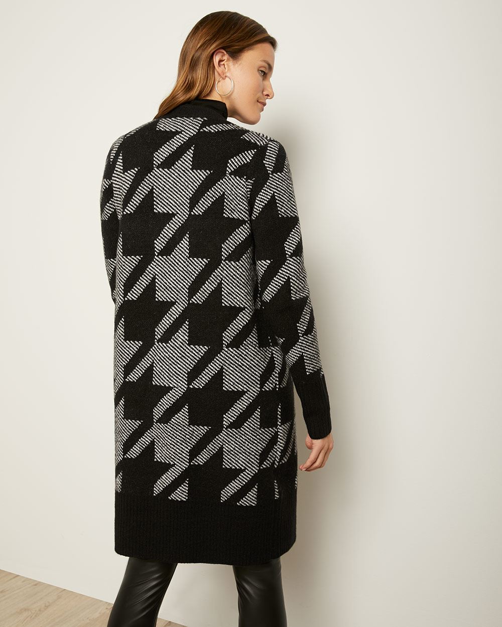 Spongy Knit Houndstooth Cardigan RW&CO.
