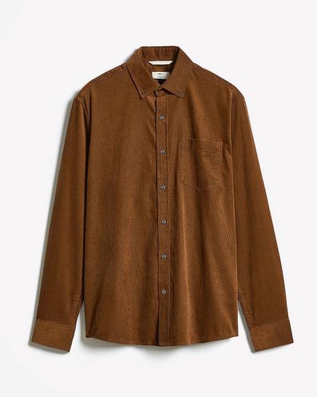 Chemise à Coupe Régulière en Velours Côtelé