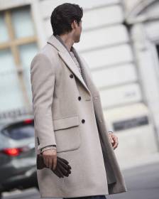 Classic Wool-Blend Coat with Tailored Collar