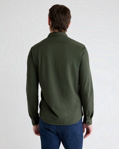 Long-Sleeve Piqué-Knit Shirt