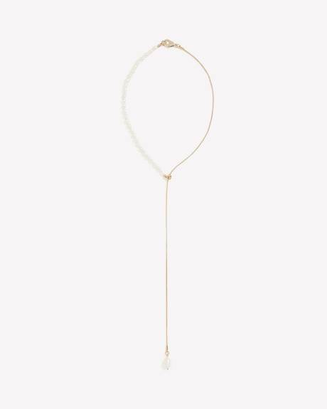 Y Necklace with Freshwater Pearl Pendant