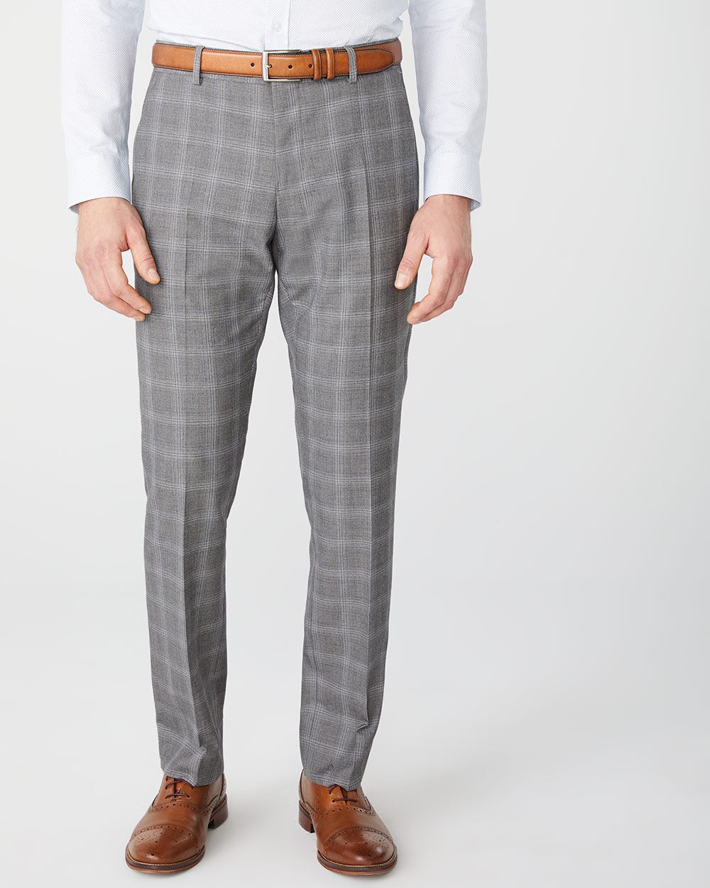 Tailored fit grey check suit pant | RW&CO.