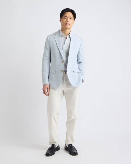 Light Blue Linen-Blend Blazer