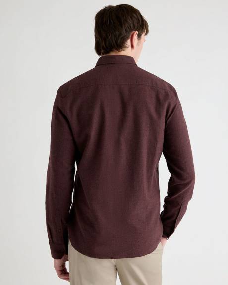 Slim-Fit Solid Flannel Shirt